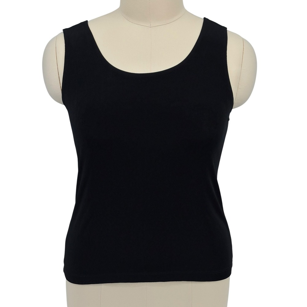 Chico's‎ Travelers Tank Top Black Scoop Neck Sleeveless Size 3